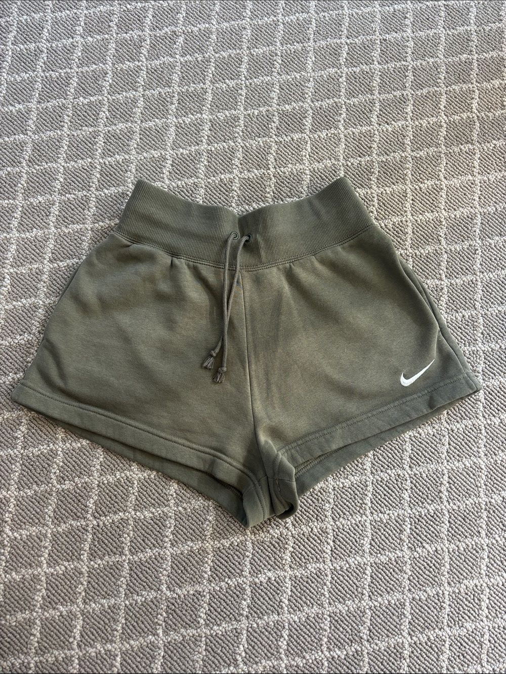 Nike Women's Olive Drawstring Jersey Athletic Shorts